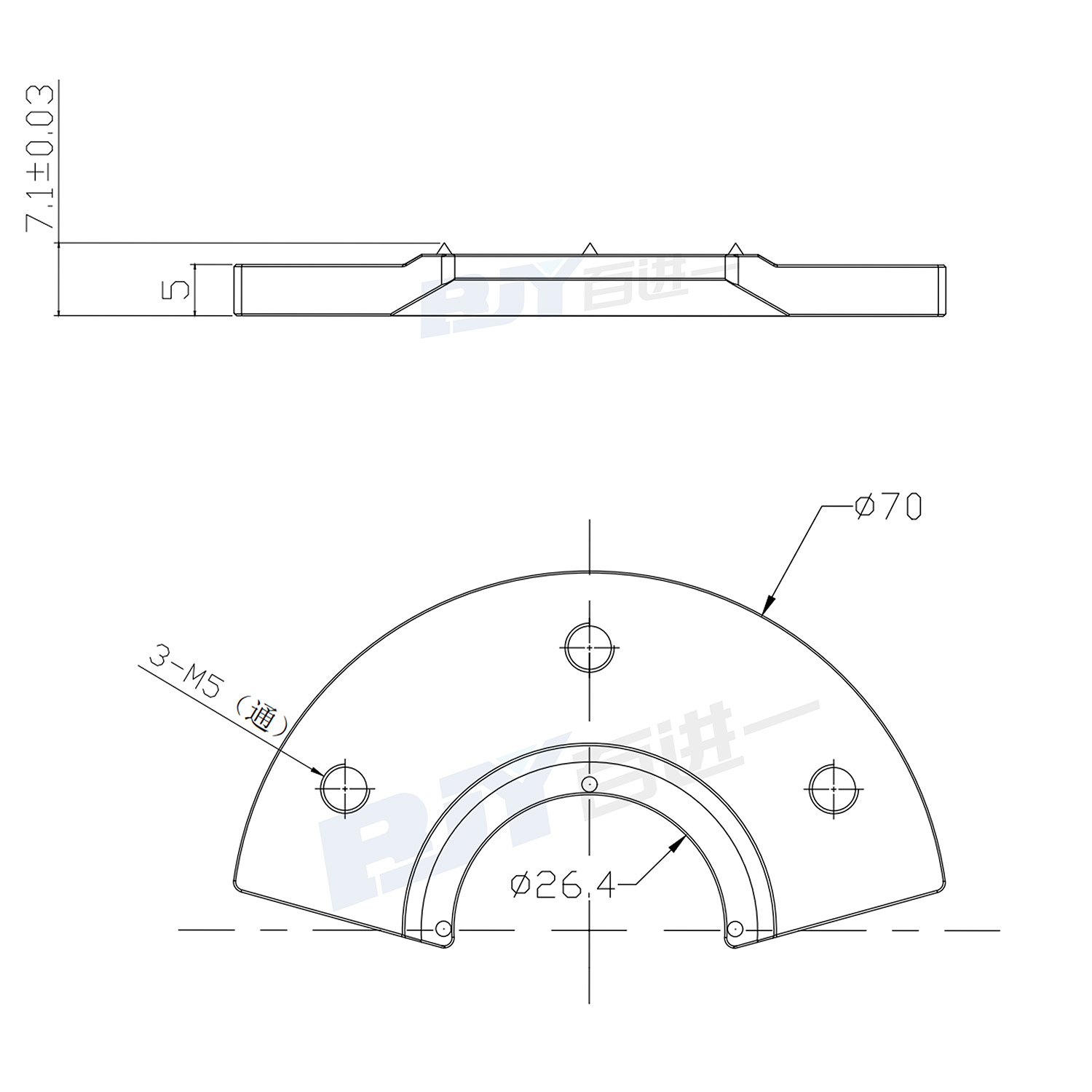 BJY Anti-Rotation Blade for KHS